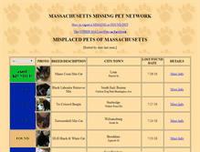 Tablet Screenshot of masslostpet.net